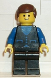 LEGO but013 Shirt with 3 Buttons - Blue, Black Legs, Brown Male Hair