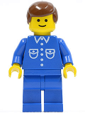 LEGO but022 Shirt with 6 Buttons - Blue, Blue Legs, Brown Male Hair
