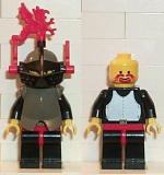 LEGO cas168 Breastplate - Armor over Black, Dark Gray Helmet, Black Visor, Red Dragon Plumes, (6009)