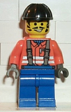 LEGO con006 Construction Worker - Orange Shirt, Black Construction Helmet