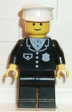 LEGO cop001 Police - Suit with 4 Buttons, Black Legs, White Hat