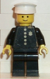 LEGO cop014s Police - Old Style 5 Buttons (Sticker), Black Legs, White Hat