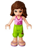 LEGO frnd048 Friends Olivia, Lime Cropped Trousers, Bright Pink Top