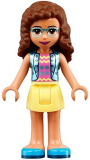 LEGO frnd391 Friends Olivia, Bright Light Yellow Skirt, Dark Pink Top with Blue Jacket