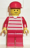 LEGO hor011 Horizontal Lines Red - Red Arms - Red Legs, Red Cap
