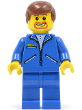 LEGO jbl010 Jacket Blue - Blue Legs, Reddish Brown Male Hair, Brown Facial Hair (Commentator 8672)