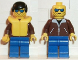 LEGO jbr006 Jacket Brown - Blue Legs, Black Male Hair, Life Jacket