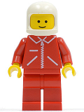 LEGO jred015 Jacket Red with Zipper - Red Arms - Red Legs, White Classic Helmet