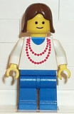 LEGO ncklc001 Necklace Red - Blue Legs, Brown Female Hair