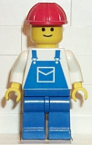 LEGO ovr001 Overalls Blue with Pocket, Blue Legs, Red Construction Helmet