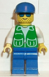 LEGO pck003 Jacket Green with 2 Large Pockets - Blue Legs, Blue Cap, Stubble
