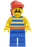 LEGO pi021 Pirate Blue / White Stripes Shirt, Blue Legs, Red Bandana