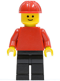 LEGO pln033 Plain Red Torso with Red Arms, Black Legs, Red Construction Helmet