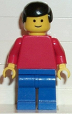 LEGO pln050 Plain Red Torso with Red Arms, Blue Legs, Black Male Hair