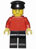 LEGO pln057 Plain Red Torso with Red Arms, Black Legs, Black Hat