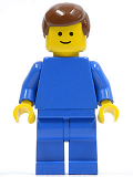 LEGO pln061 Plain Blue Torso with Blue Arms, Blue Legs, Brown Male Hair
