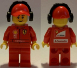 LEGO rac056 F1 Ferrari Marshall with Torso Stickers with Shell, UPS, Ferrari, Santander and Kaspersky Logos Pattern