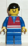 LEGO trn072 Red Vest and Zipper - Blue Legs, Black Male Hair