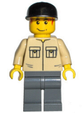 LEGO trn127 Shirt with 2 Pockets No Collar, Dark Bluish Gray Legs, Black Cap